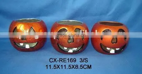 Ceramic Pumpkin Candle Holder for Halloween Decoration photo-2