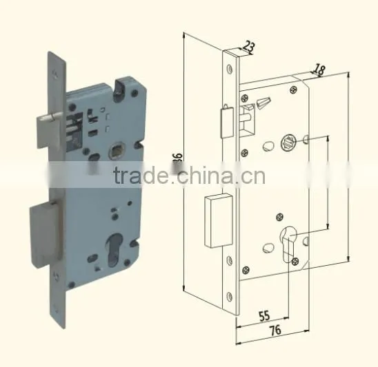 Indian 45mm Backset Pella 2 Point Bolt Mortise Lock Body for Handle Lever Lock photo-4