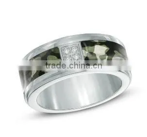 China Supplier Coolman Unique 316L Stainless Steel Camo Paper Anniversary Ring ,Hot Sell Camo Paper Single Ring photo-2