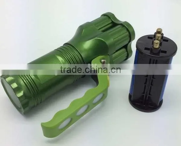 Handle Red Warning Light Design Rechargeable Flashlight photo-2