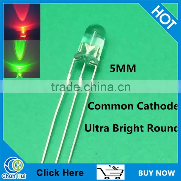 Factory Price 5mm Dual Led Diode Bicolour Light Emitting Diode Red/Green 3-lead 5mm LED photo-2