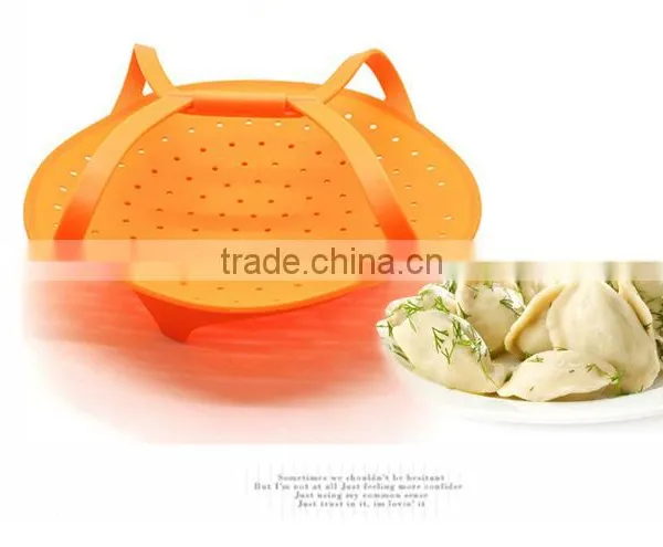 Non Stick Microwave Silicone Vegetable Steamer Basket Insert Cooking Pot photo-5