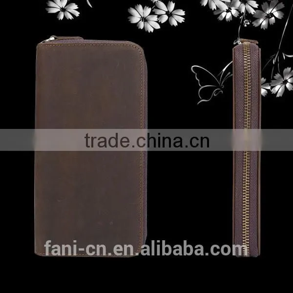 First Layer Cowhide Leather Zipper Wallet With High Quality for Men photo-3