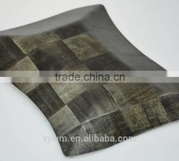 Black Woven Wooden Serving Tray and Plate photo-4