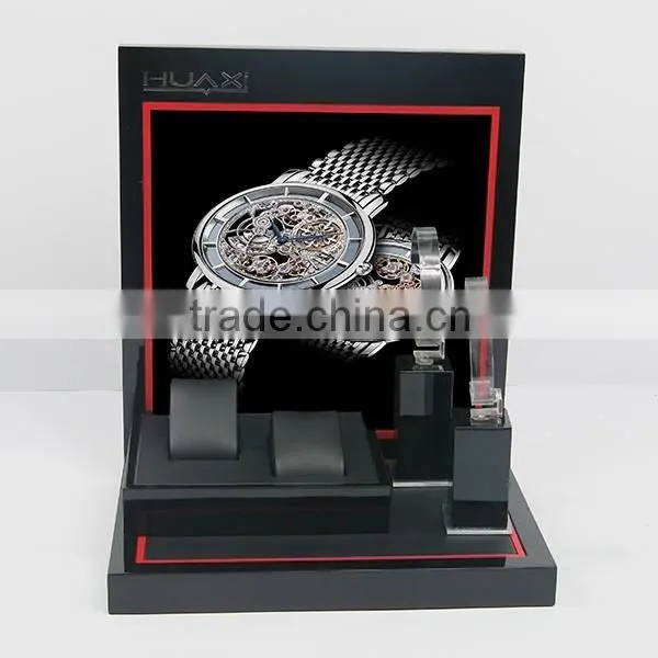Stylish Wood Watch Display Counter Watch Showcase Acrylic Watch Display