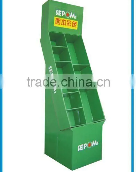 Cardboard Promotional Display Shelf /Rack With Several Grids