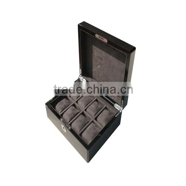 Custom Made Carbon Fiber Finishing 8 Slots Luxury Wooden Watch Box photo-2
