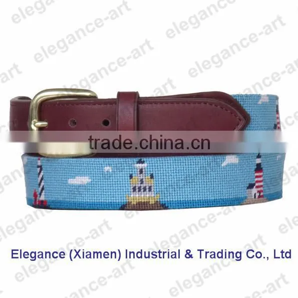 Lighthouse Needlepoint Belt