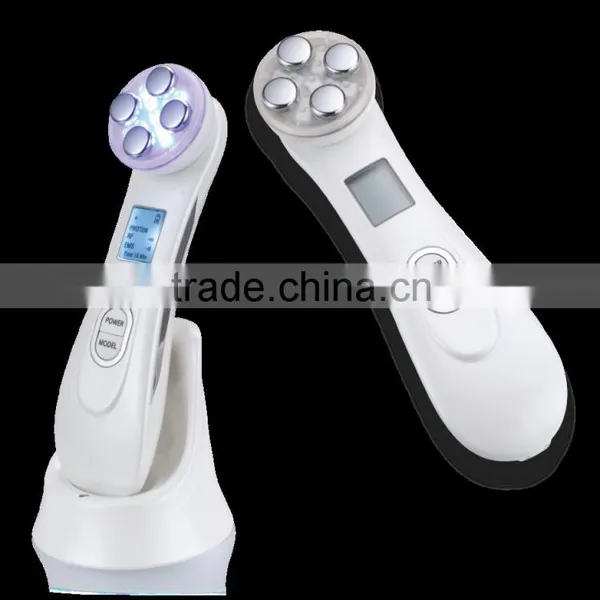 Mini Home Use Facial Beauty Device 6 Color Ultrasonic Led Lights Photon Face Massager photo-3