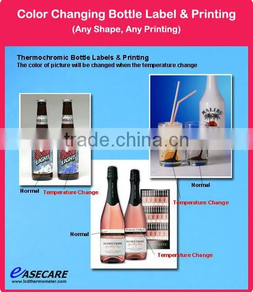 Color Changing Bottle Label with Customized Shape and Printing