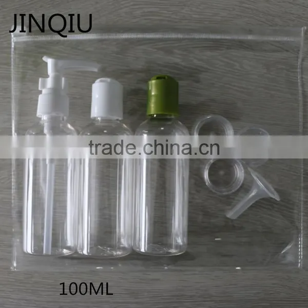 Hot Selling Travel Bottle Set,100ml Pet Spray Bottle Travel Kit, 100ml Pet Bottle Travel Set
