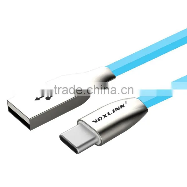 Voxlink Luxury 5V 2A 1m 3D Zinc Alloy Fast Charging Data USB TYPE C Charger Cable for Macbook photo-3