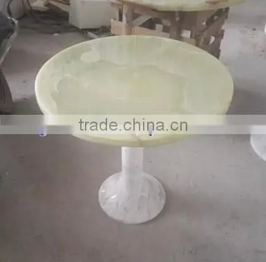 A GRADE LIGHT GREEN ONYX TABLE TOPS COLLECTION photo-2