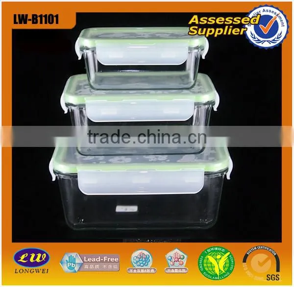 Factory Sell Pyrex Glass Food Storage Set With a Pump