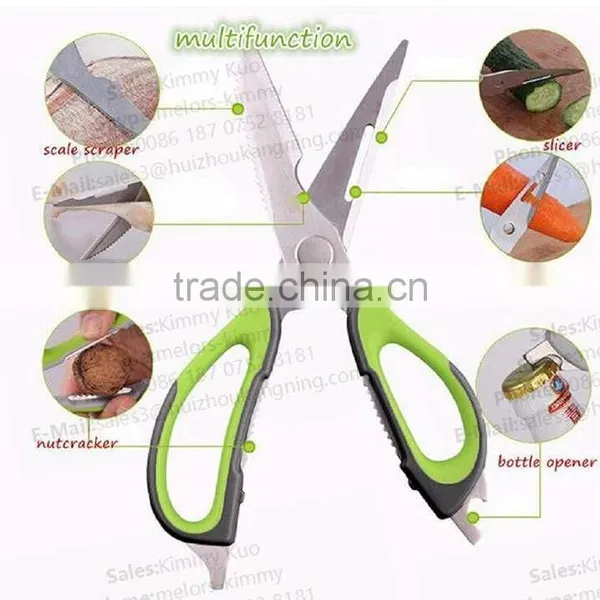 High Quality Safety Kitchen Scissor Stainless Steel Cutting Scissor TPR Scissor