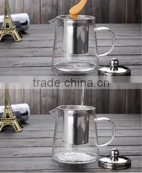 450ml/700ml Borosilicate Glass Teapot Heat Resistant Glass Teapot With Stainless Steel Filter photo-5