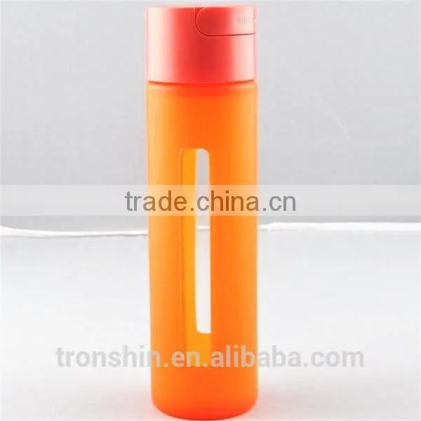 See- Through Window Glass Water Bottle With Silicon Gel Protective Sleeve photo-5