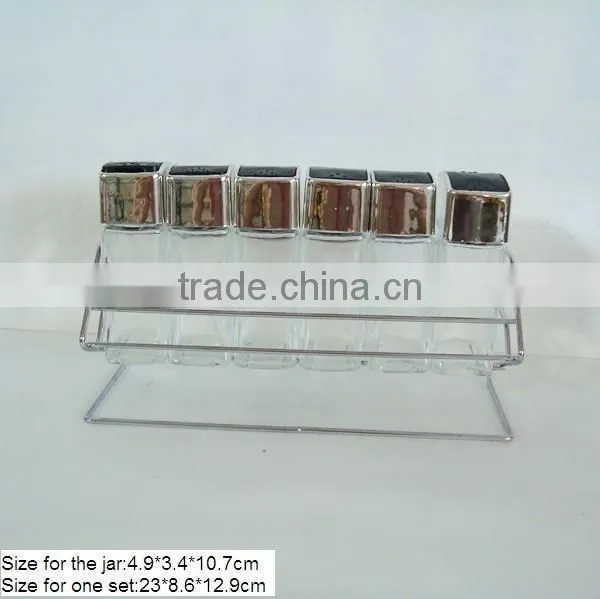 150ml Clear Glass Spice Jar With Plastic Rack photo-5
