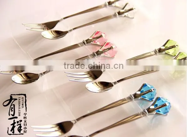 Crystal Handle Stainless Steel Spoon Cutlery Set photo-5