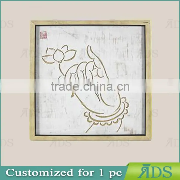 Framed Handmade Gold Leaf Buddha Wall Art For Home Decoration photo-4