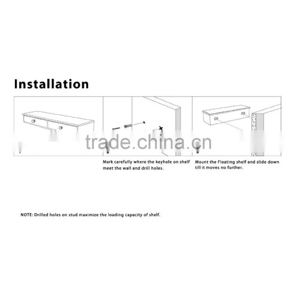 New Design MDF Wood Organizer Wall Decoration Floating Wall Mounted Multipurpose Floating Shelf With 3 Drawers photo-6