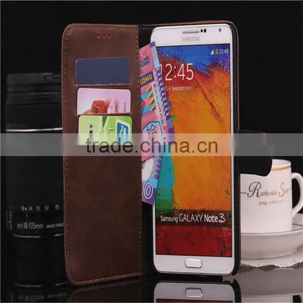 High Quality Crazy-horse PU Card Bumper/pocket Cell Phone Case for Samsung photo-6
