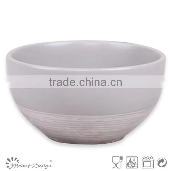 Round Shape Ceramic Rice Bowl With Silk Screen Antique Brush photo-5