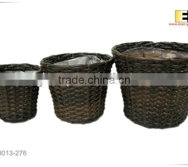 Outdoor Plastic Rattan With Liner Flower Baskets photo-2