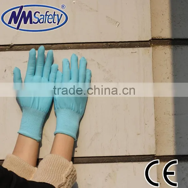 NMSAFETY 13 Gauge Knitted Blue Nylon Liner Working Gloves