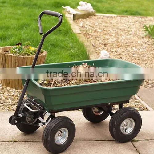 LARGE HEAVY DUTY GARDEN HOUSEHOLD 4 WHEEL UTILITY DUMP TRUCK WHEELBARROW TIPPER TC4253 photo-2