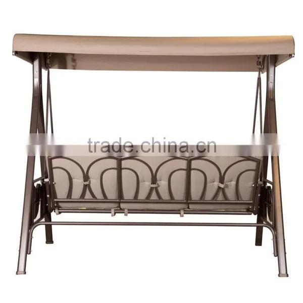 3 Seat Patio Swing Chair Metal Swing Chair With Steel Frame for Hot Sale photo-3