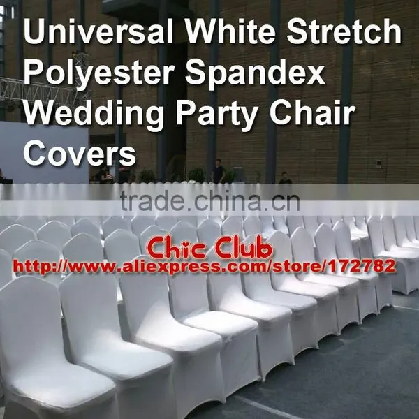 100 PCS Stretch Elastic Universal White Spande Wedding Chair Covers for Weddings Party Banquet Hotel Lycra Polyester Fabric photo-2