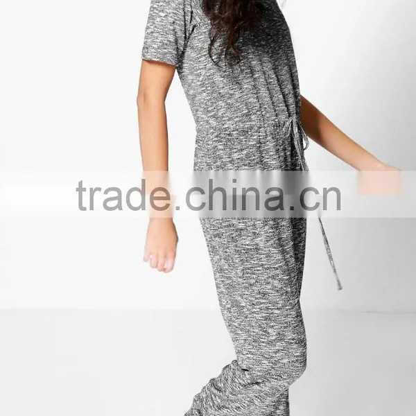 Adult Yoga Training Sport Jumpsuit Knitted O Neck Casual Cap Sleeve Fitness Jumpsuit For Women photo-3