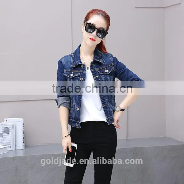 Wholesale Clothing Women's Coat Fashion Winter Jacket Long Sleeve Woman Denim Jacket photo-2