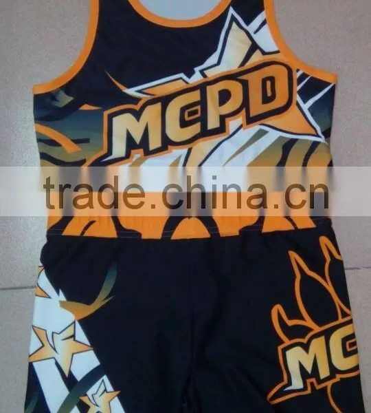 Customize Cheerleading Training Set ,sublimated Cheerleading Uniforms ,subliamtion Short Cheerleading Singlet