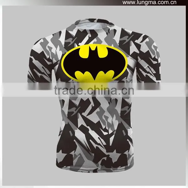 Spandex / Polyester Sublimation Short Sleeve Compression Shirts photo-2