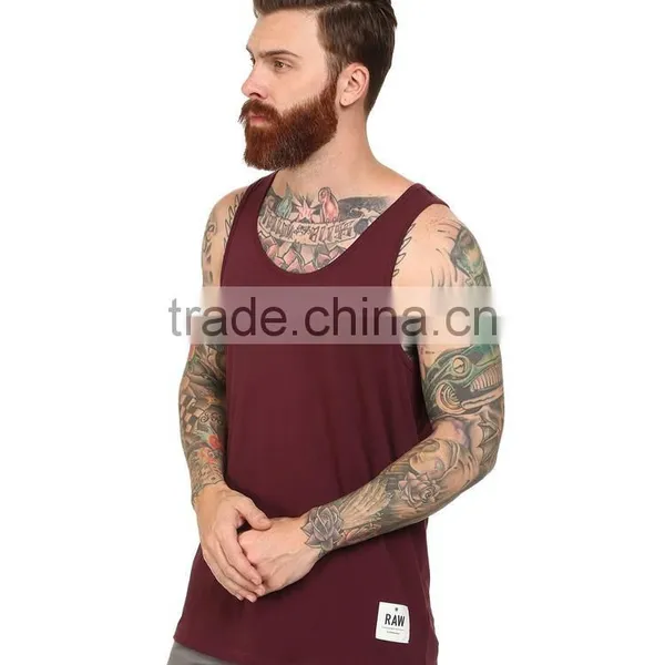 Mens Plain 92% Nylon 8% Spandex Tank Tops Wholesale photo-2