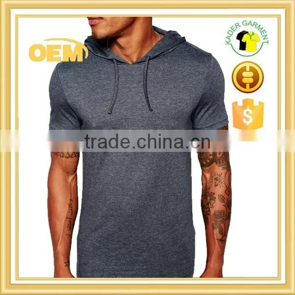Short Sleeve Men's t Shirt With Hood, Body Fit t Shirts From Garment Factory photo-3