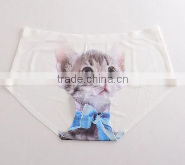 2017 Manufacturer Customized Your Own Brand Design Funny Cute 3D Print 95%Modal 5%Spandex Private Label Women Underwear photo-4
