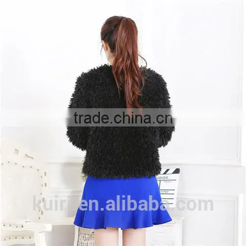 Women Winter Boy Friend Style Faux Fur Coats Fashion Plush Over Coat for Wholesale photo-6