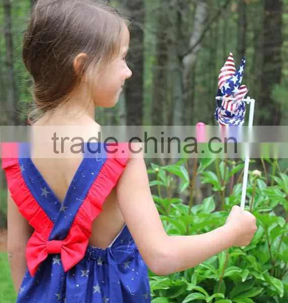 4th Of July Girls Cotton Frock Designs Ruffled Dress Summer photo-6