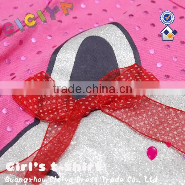 Lovely Teen Girl's Long Sleeve Cotton Knitting T-shirt With Carton Printing photo-2