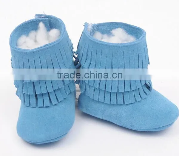 Fringed Genuine Leather Suede Baby Boots photo-3