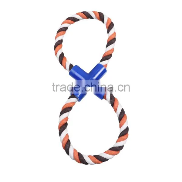 Durable Infinity Symbol Coffee Plastic & Cotton Pet Products Chew Molar Toy photo-2