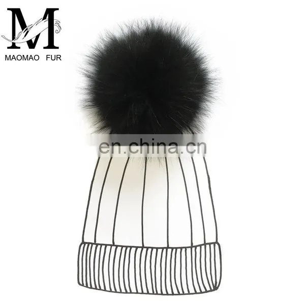 Top Quality Large and Fluffy Large Pompoms / Real Racoon Fur Pompoms photo-4