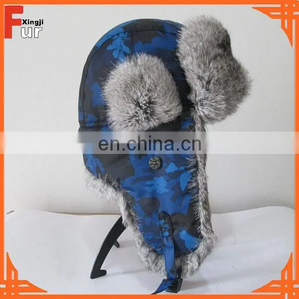 Rabbit Fur Trapper Hat / Winter Fur Hat