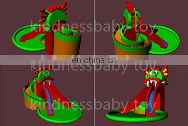 Inflatable Water Slide, Inflatable Dragon Water Slide With Pool for Sale photo-4