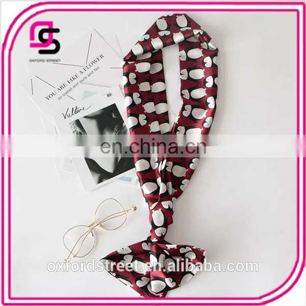 The Spring and Autumn All-match Long Scarf Double Satin Scarf Small Korean Bow Tie photo-2