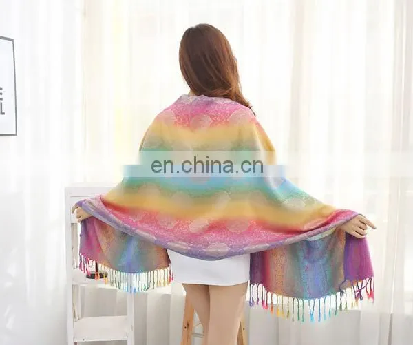 New Minority Style Summer Cotton Flax Paisley Jacquard Decoration Scarf for Girl photo-4
