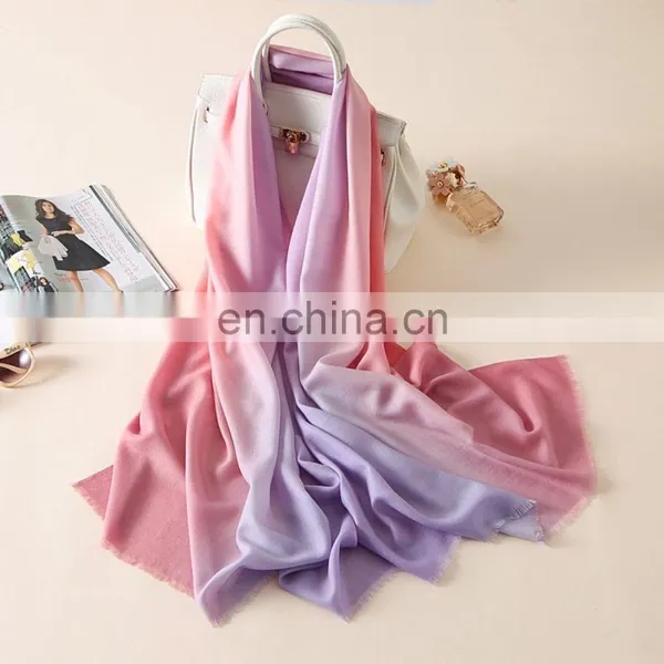 Hot Sale Multi Gradients Colors Joker Pashmina Long Wool Shawl Scarf photo-5